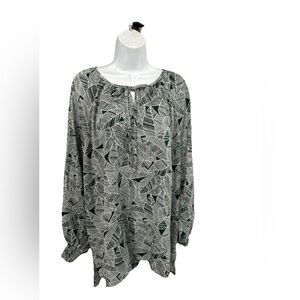 Weekend Suzanne‎ Betro Women’s 3X Long Sleeve Blouse Ballon Smocked Sleeves